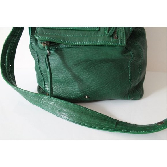 Jerome Dreyfuss Green Genuine Leather Shoulder Bag Rare - Picture 4 of 13